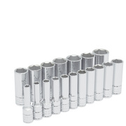 Urrea 3/8" Drive Deep Socket, Metric, 18 pcs 52203